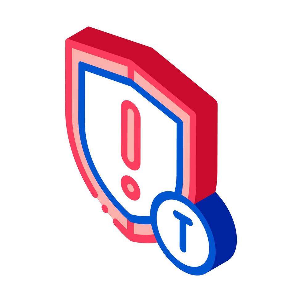 Cautionary Shield isometric icon vector illustration