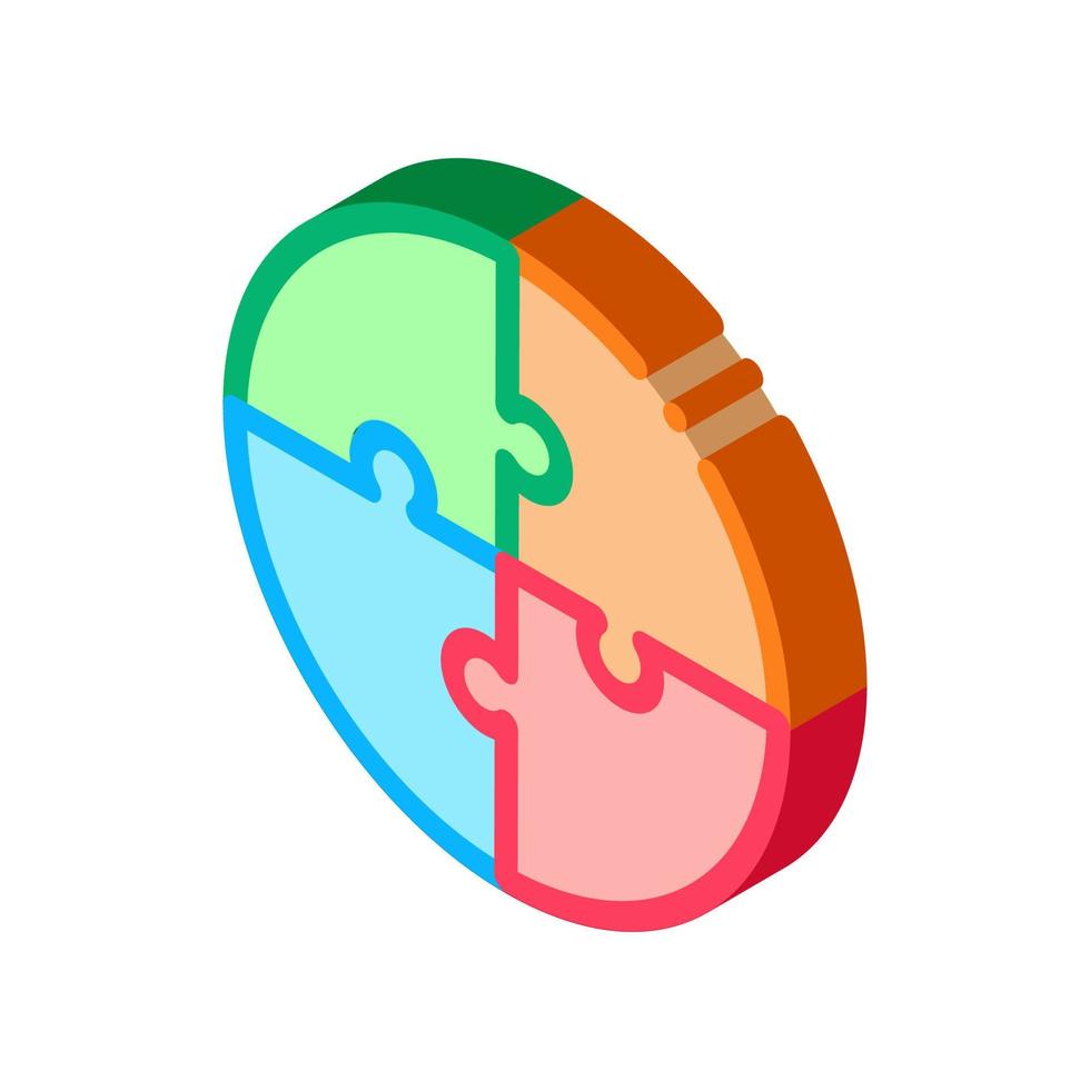 Swot Puzzle isometric icon vector illustration