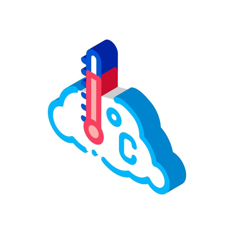 nube de temperatura icono isométrico ilustración vectorial vector