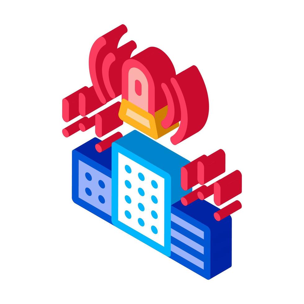 Alarm City Town isometric icon vector illustration