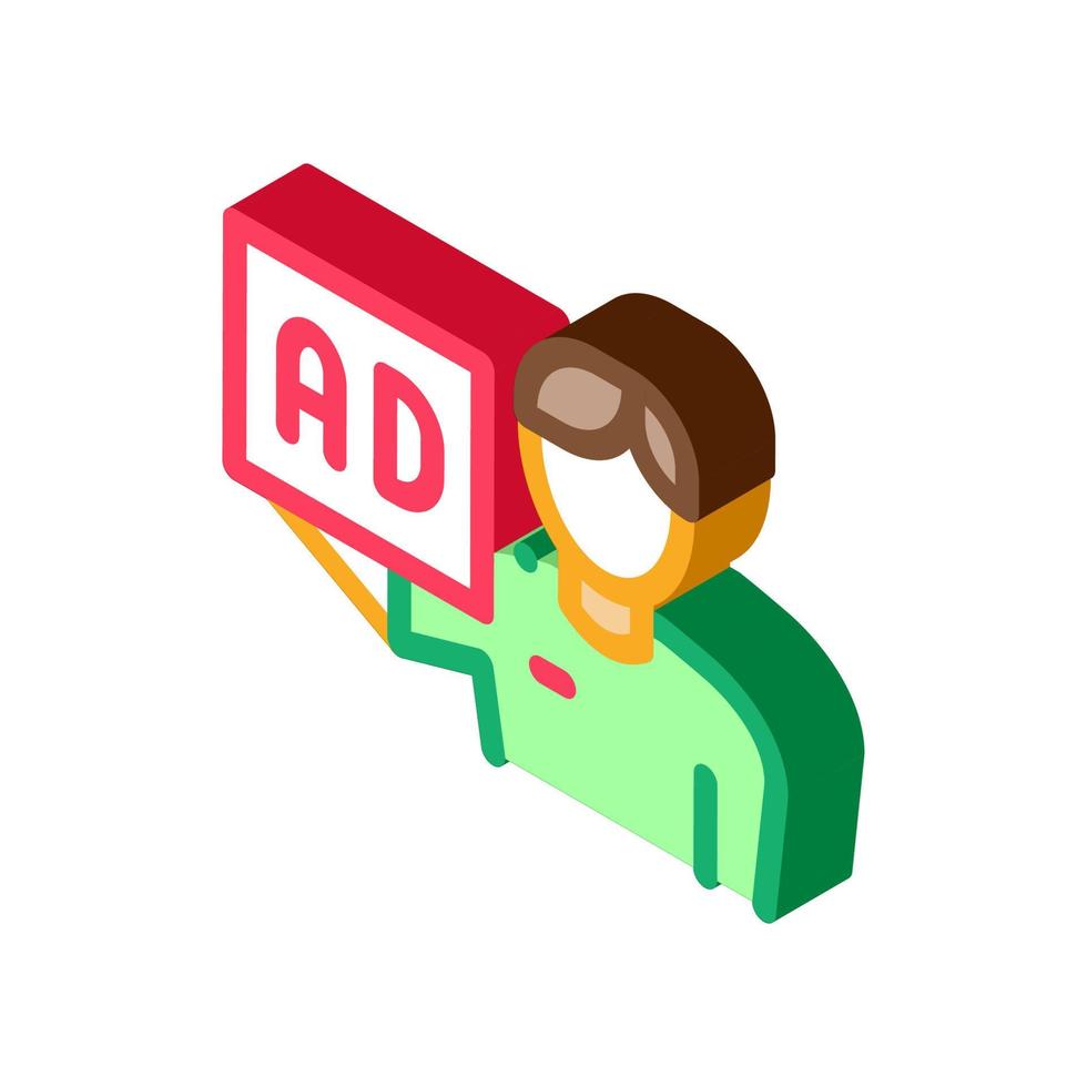 Ad for Courier Position isometric icon vector illustration