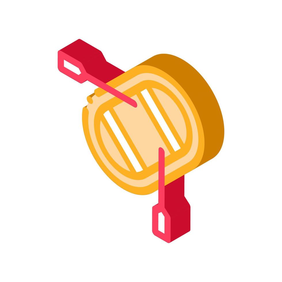 Inflatable Boat with Oars isometric icon vector illustration