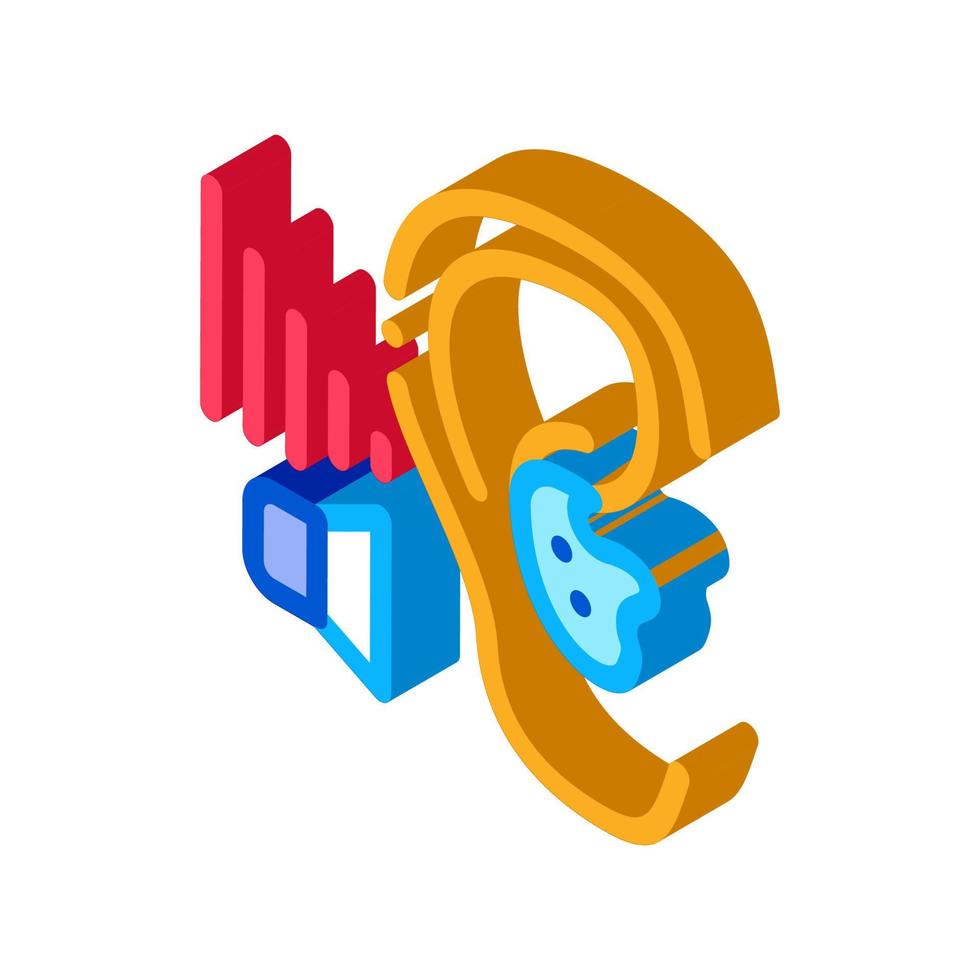 Bad Hearing isometric icon vector illustration