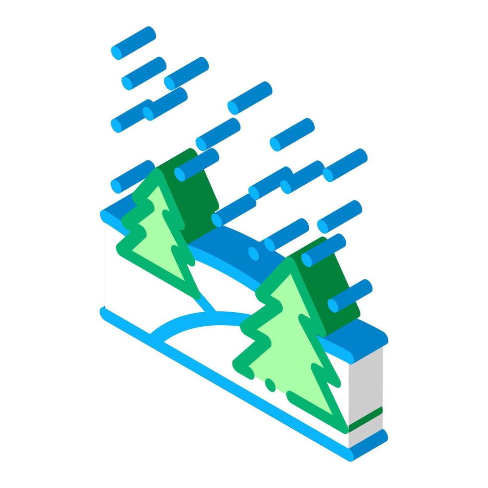 Night Forest isometric icon vector illustration