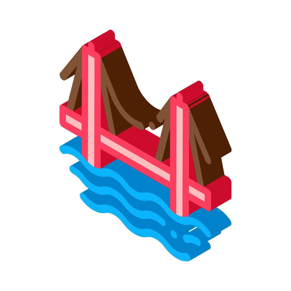 Sea Bridge isometric icon vector illustration