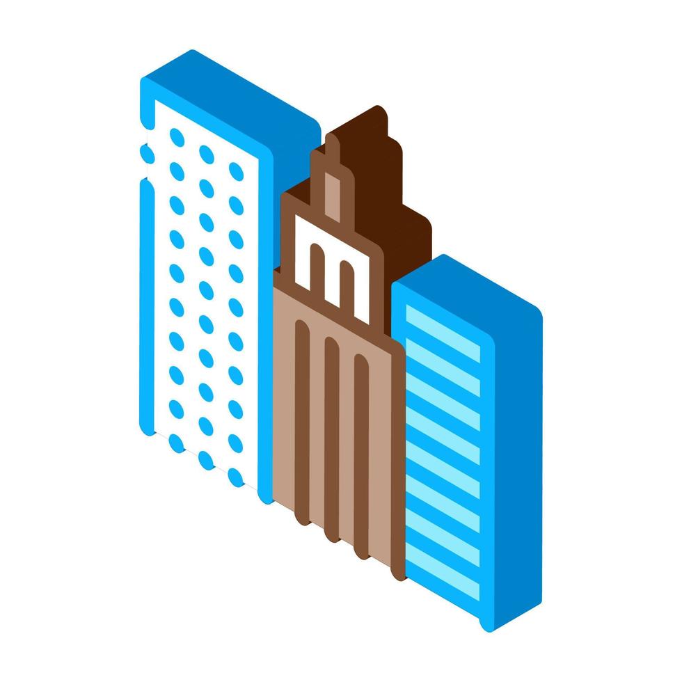 High-Rise Buildings View isometric icon vector illustration