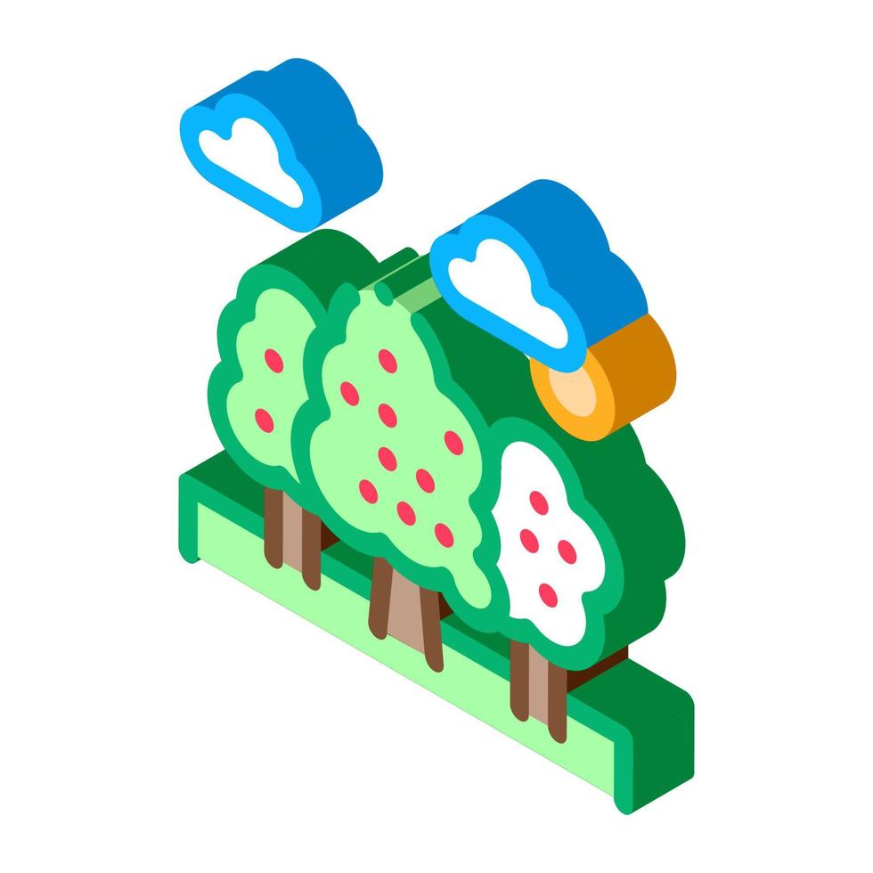 Trees Forest isometric icon vector illustration