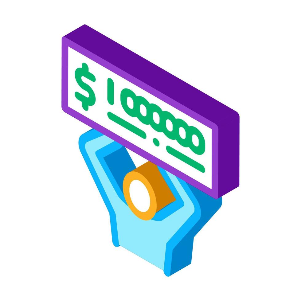 Winner with Check Million isometric icon vector illustration