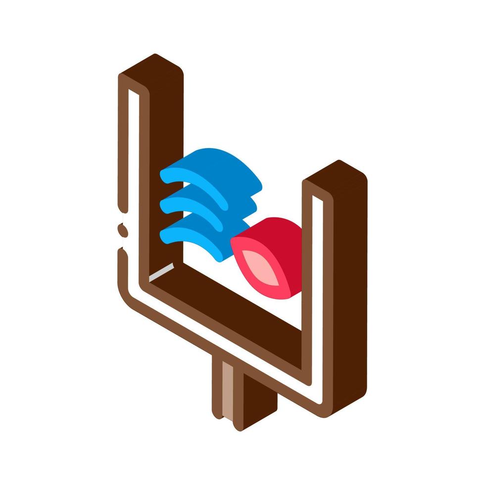 Ball Flies at Gate isometric icon vector illustration