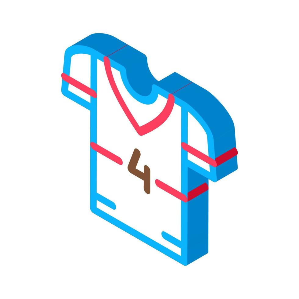 T-shirt with Number 4 isometric icon vector illustration