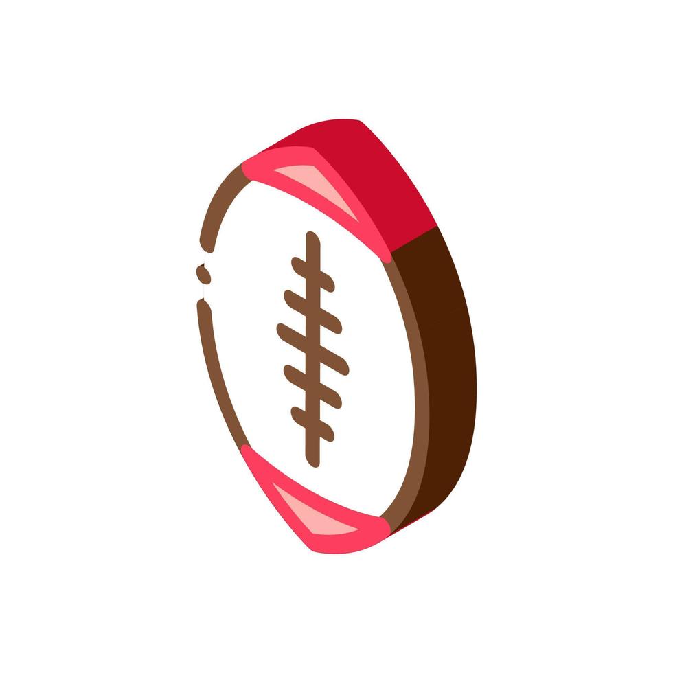 pelota de rugby icono isométrico ilustración vectorial vector