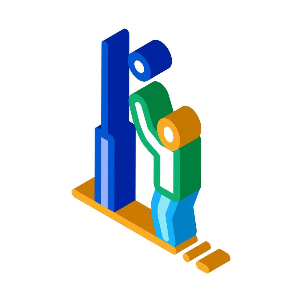 Player with Ball near Ring isometric icon vector illustration