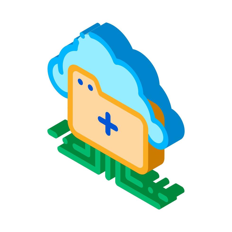 almacenamiento en la nube icono isométrico ilustración vectorial vector