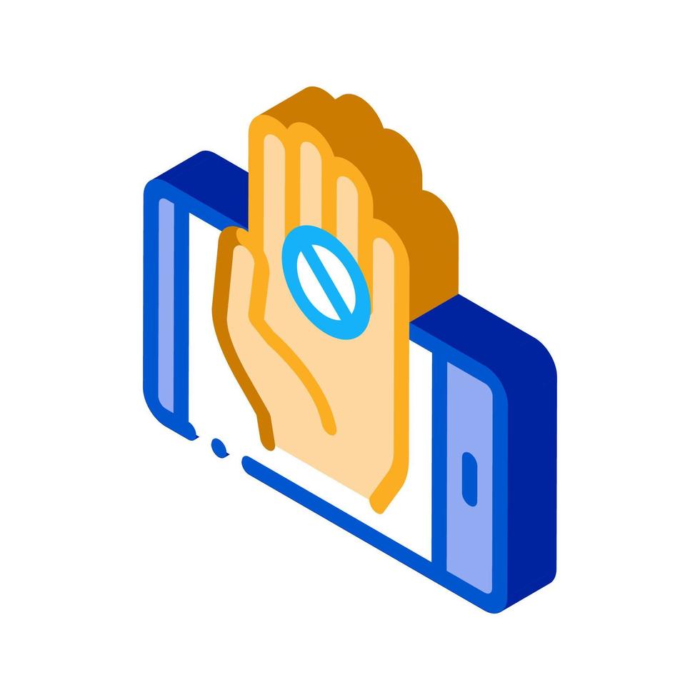 Phone Hand Pill isometric icon vector illustration
