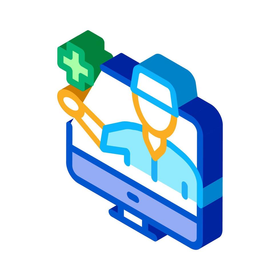 Online Doctor isometric icon vector illustration