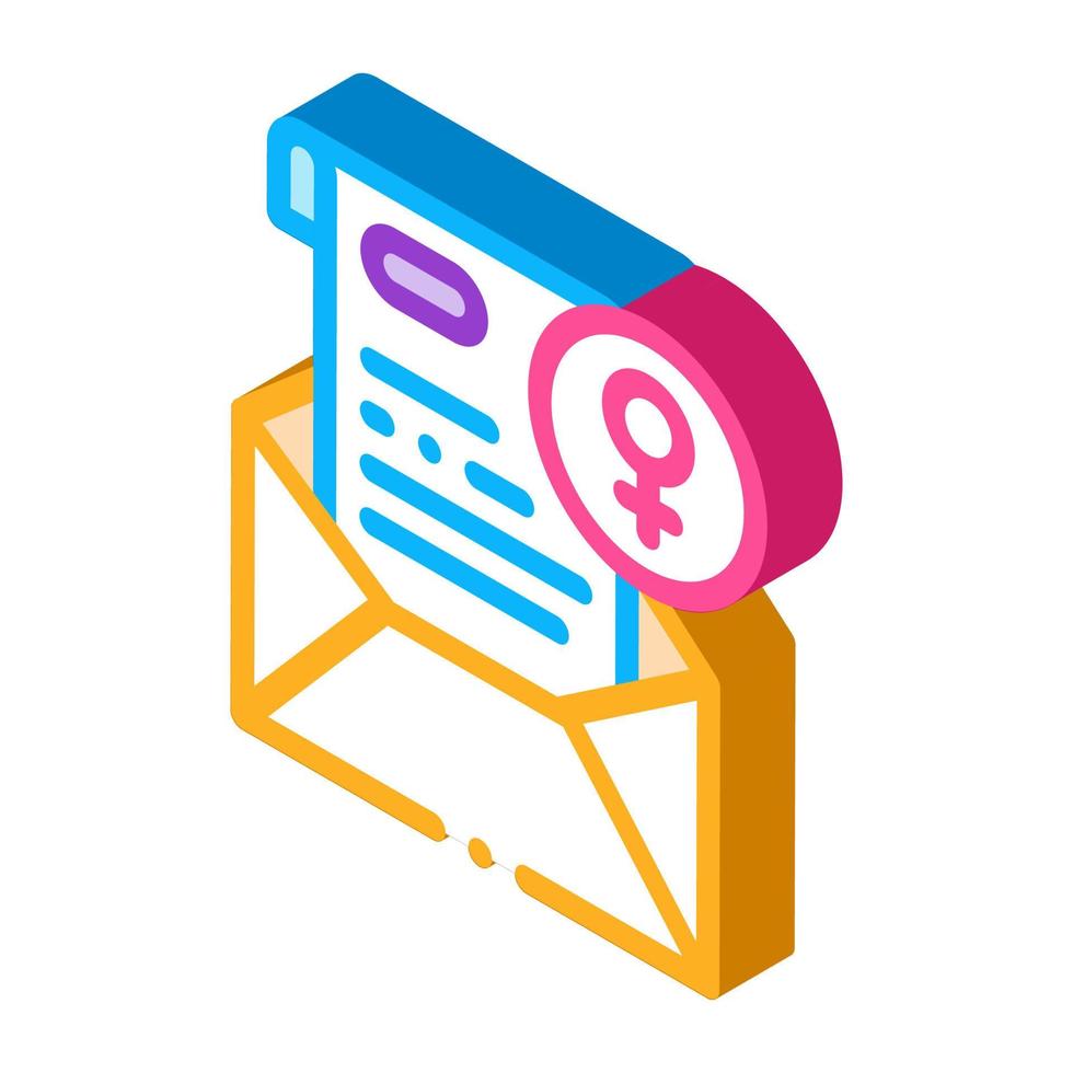 Message Letter isometric icon vector illustration