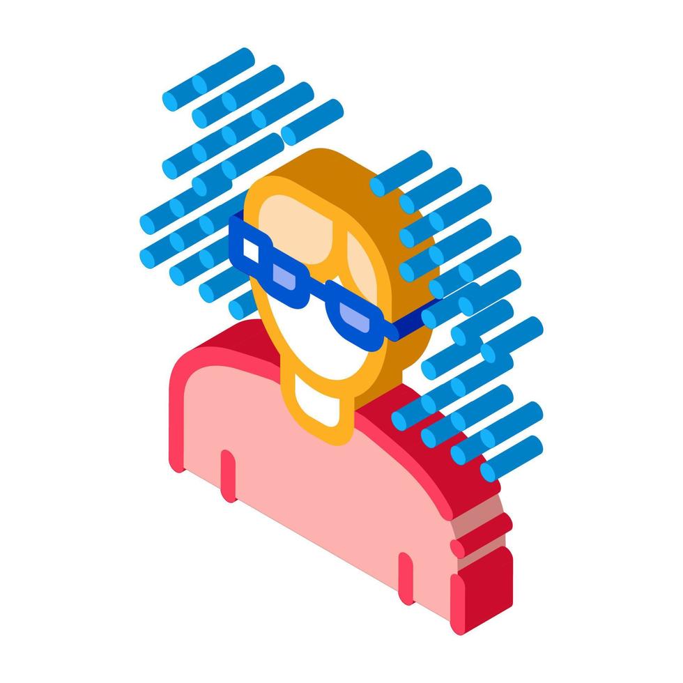 hombre gafas inteligentes icono isométrico ilustración vectorial vector