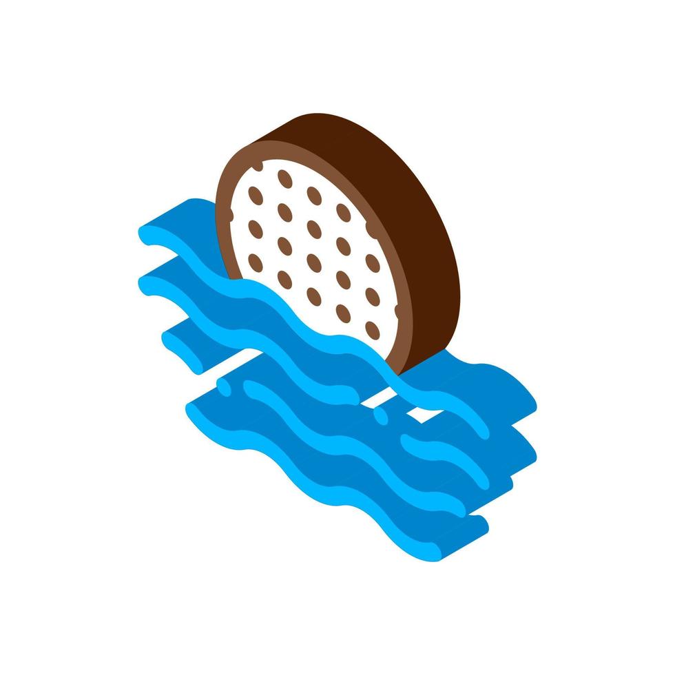 Ball On Water isometric icon vector illustration