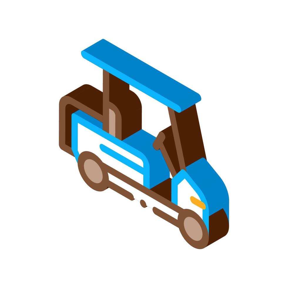 carrito de golf coche icono isométrico ilustración vectorial vector