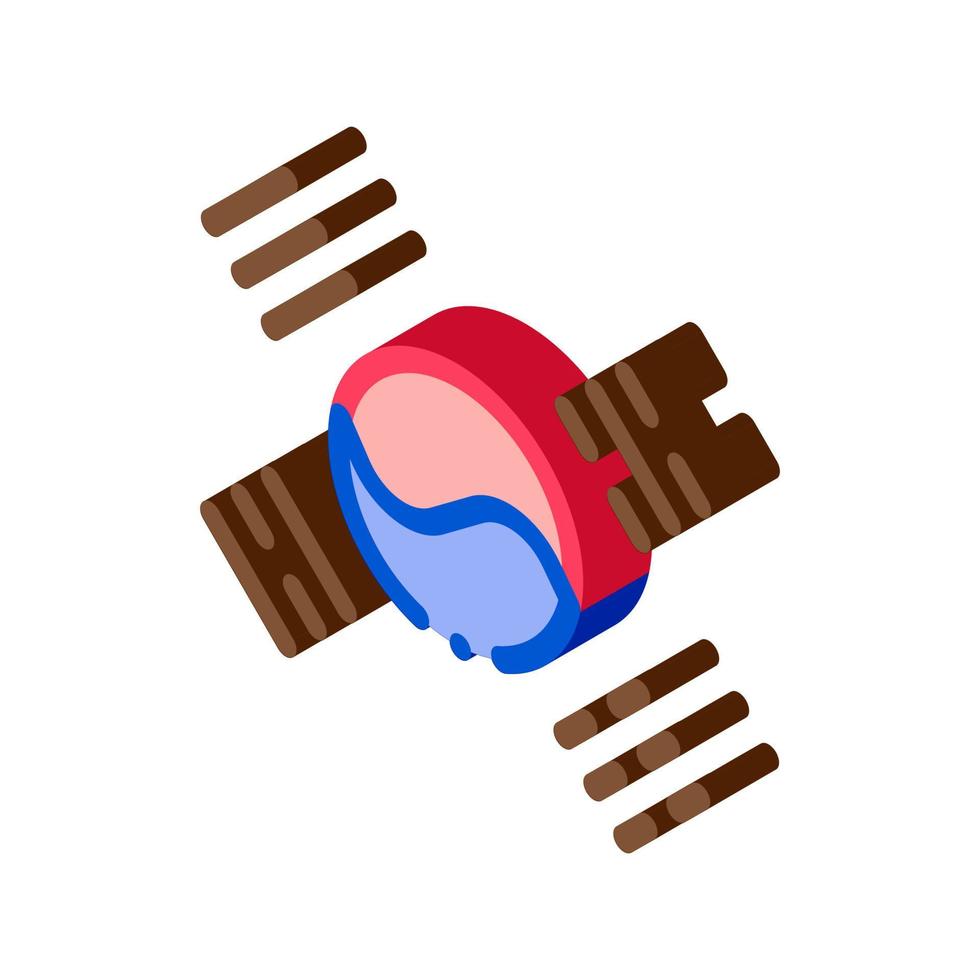 ilustración de vector de icono isométrico de bandera de corea del sur