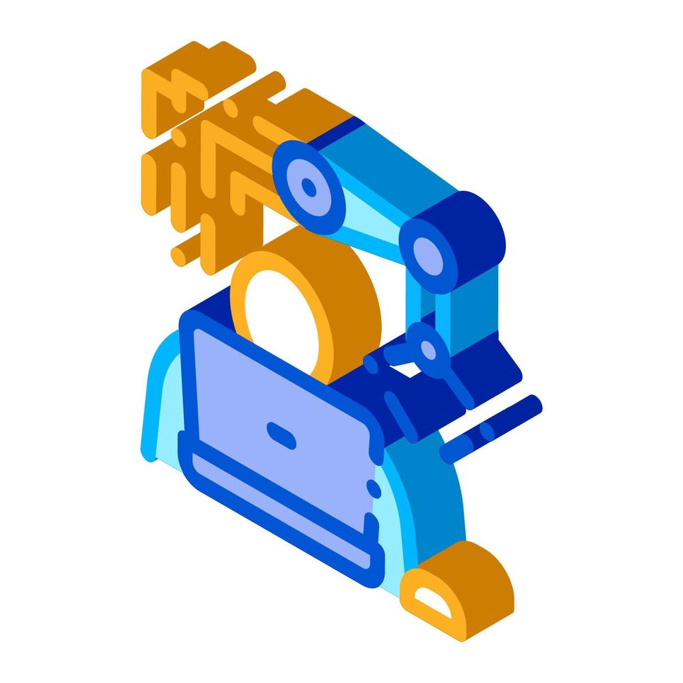 Programming Robot isometric icon vector illustration