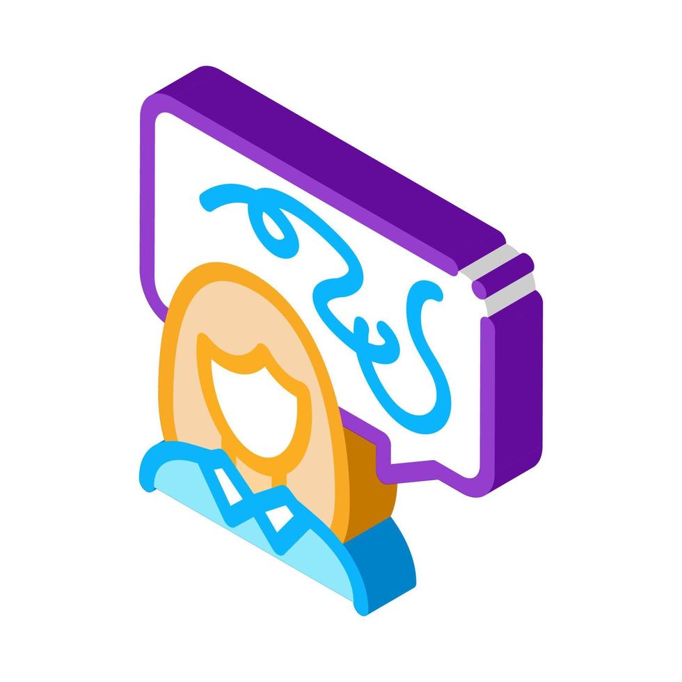 Incoherent Speech isometric icon vector illustration