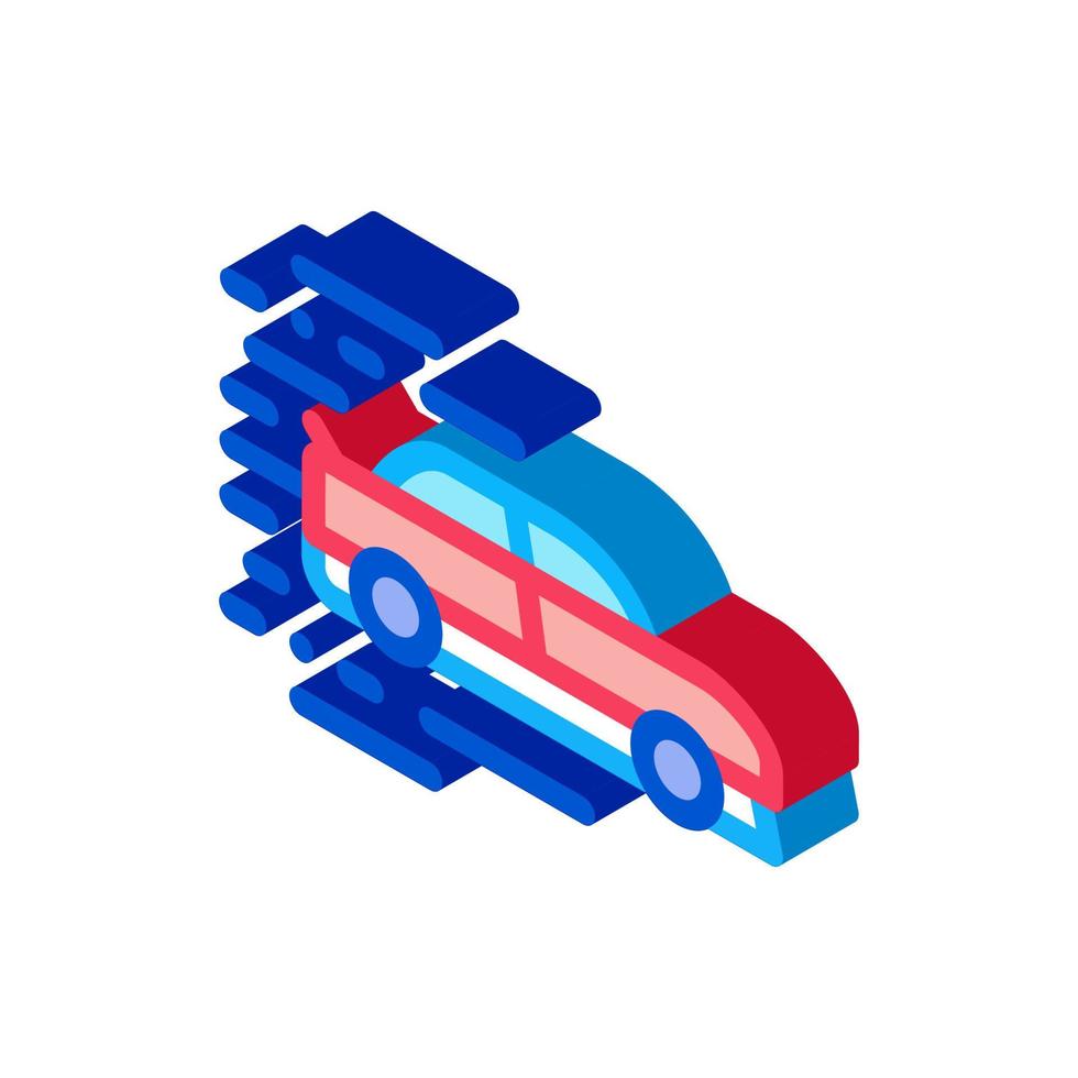 Ilustración de vector de icono isométrico de alta velocidad de coche