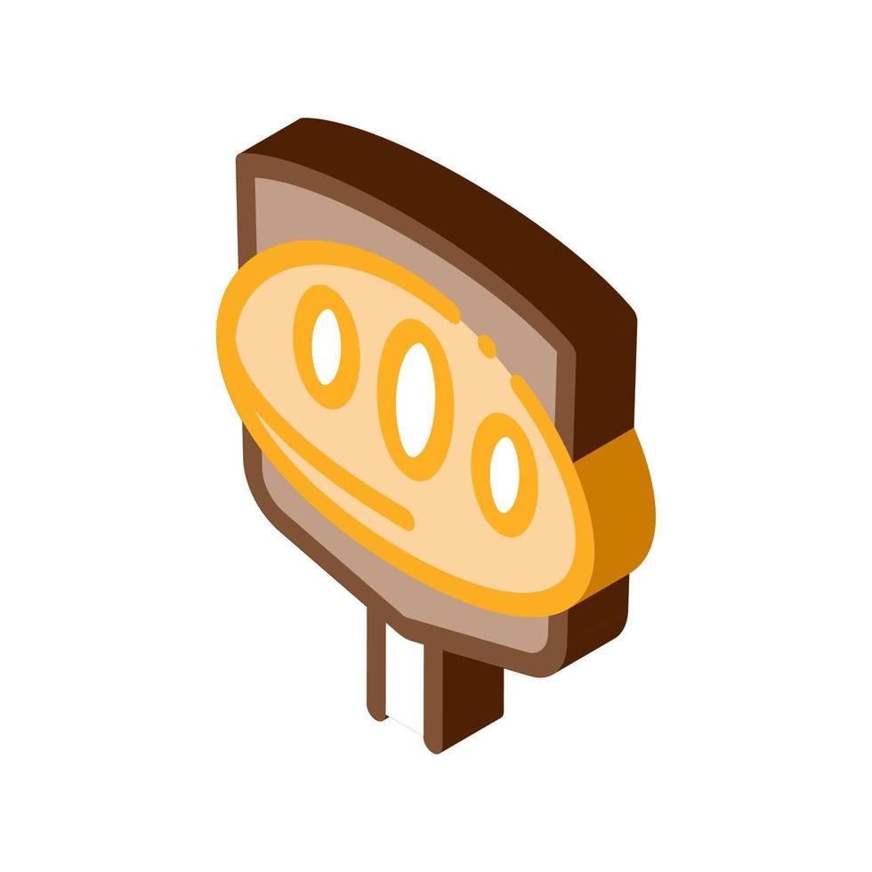 Knife Cutting Baked Bread isometric icon vector illustration