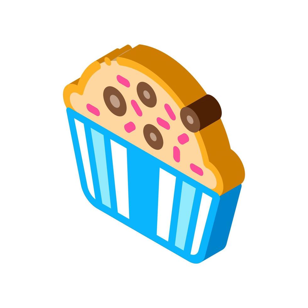 muffin deliciosa comida horneada icono isométrico ilustración vectorial vector