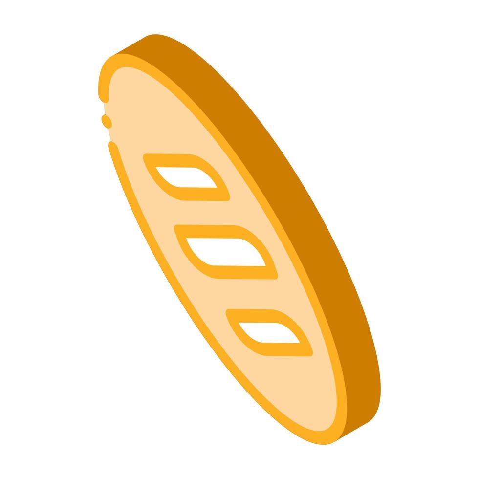 Bread Long Loaf Baked Food isometric icon vector illustration