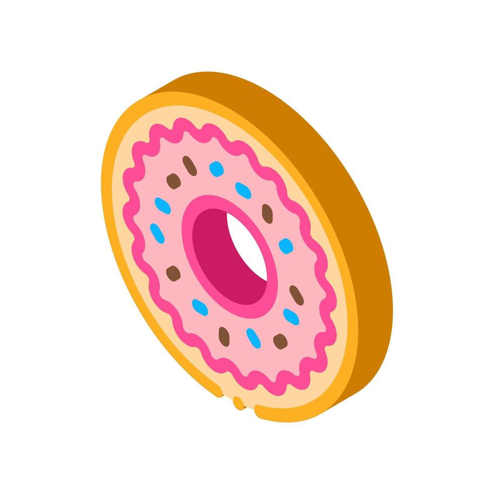 donut delicioso bocadillo horneado icono isométrico ilustración vectorial vector