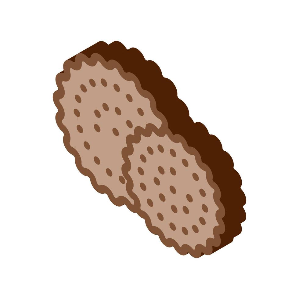 galletas desayuno snack icono isométrico ilustración vectorial vector