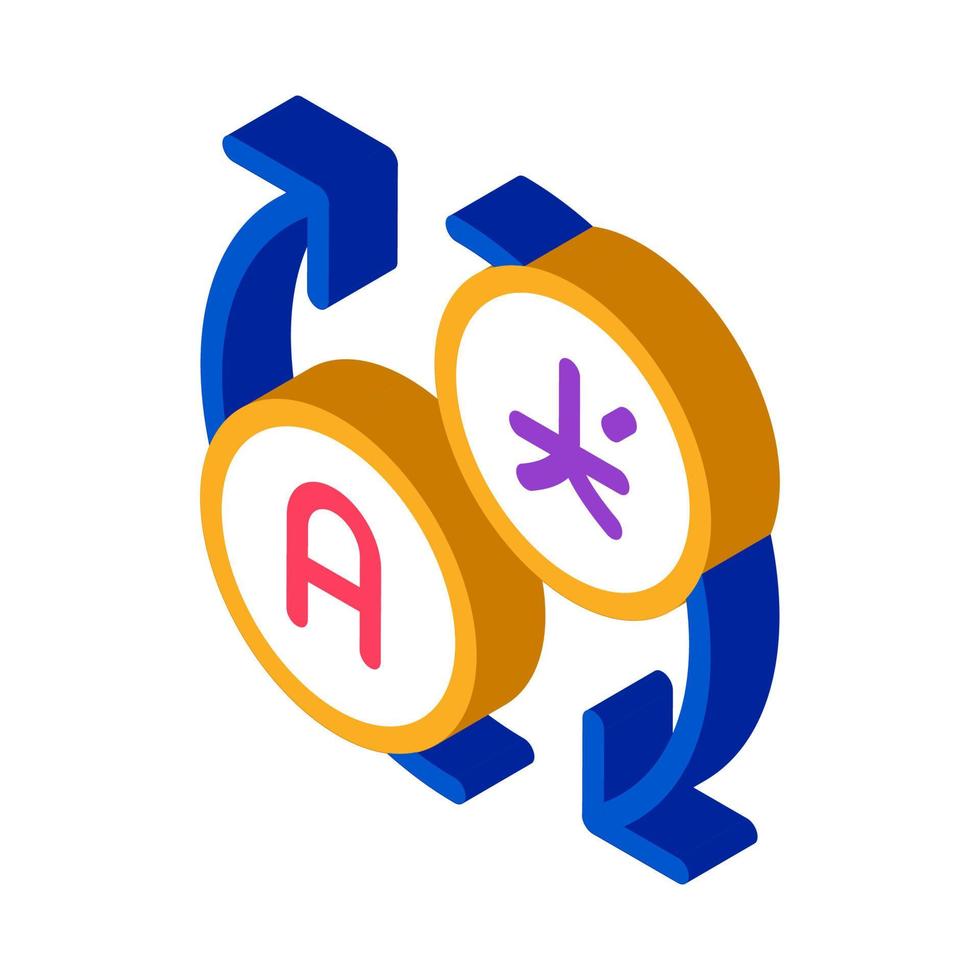 Language Translation Arrows isometric icon vector illustration