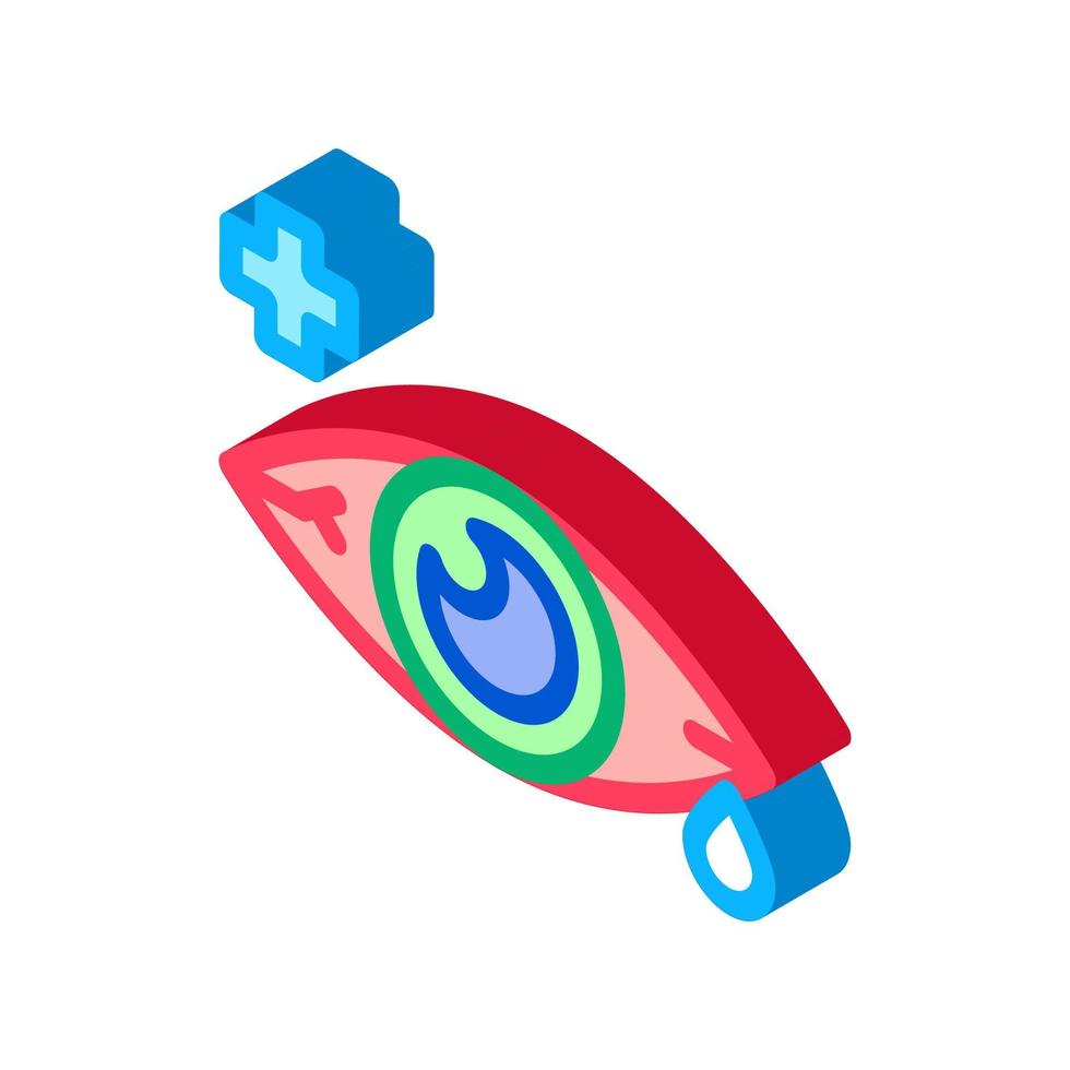 Sore Sick Tear Eye Organ isometric icon vector illustration