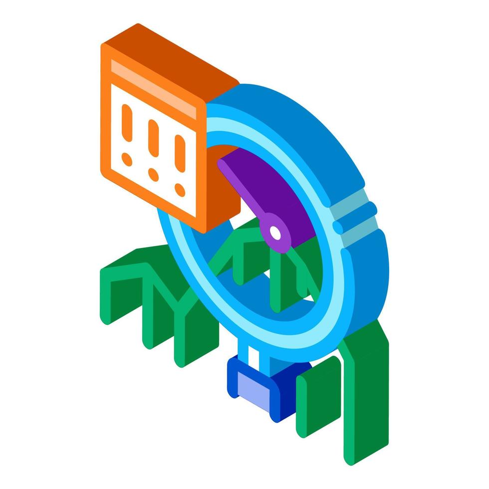 ilustración de vector de icono isométrico de investigación de pico infográfico