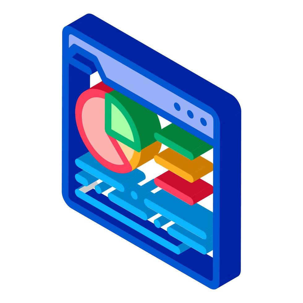 Online Statistician Analysis isometric icon vector illustration