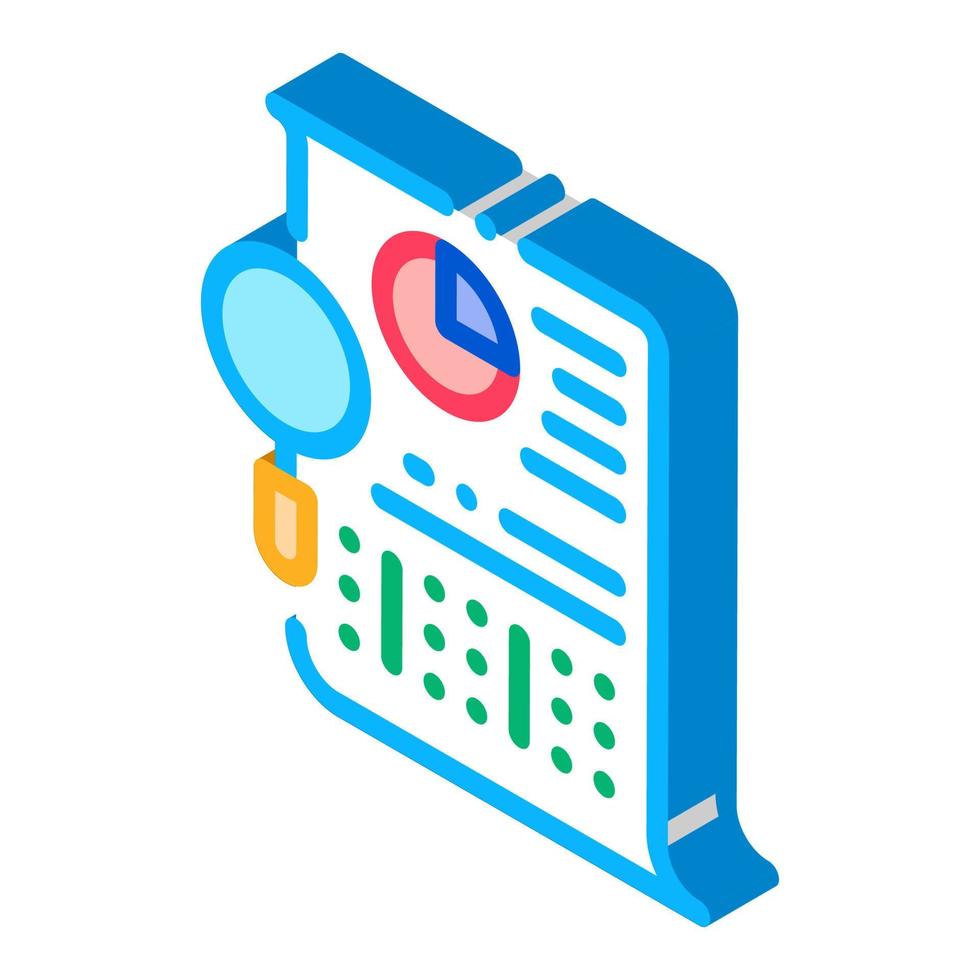 Statistician File Research isometric icon vector illustration