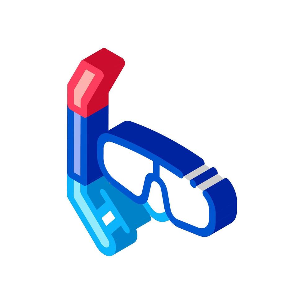 Mask And Breathing Tube isometric icon vector illustration