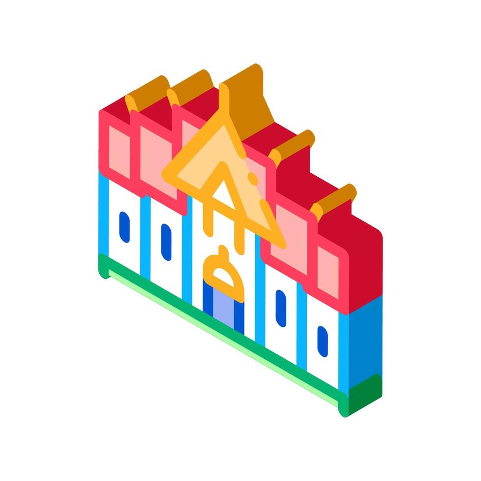 Traditional Thai Building isometric icon vector illustration