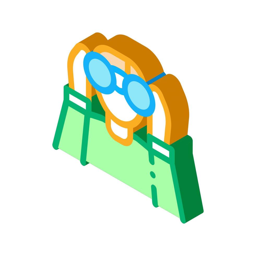 Human Watching Binocular Icon Thin Line Vector