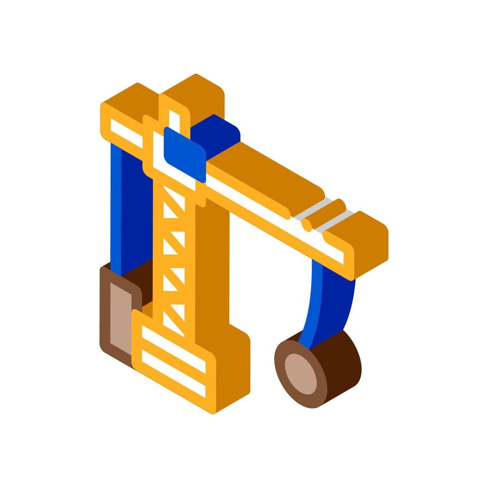 grúa de demolición icono isométrico ilustración vectorial vector