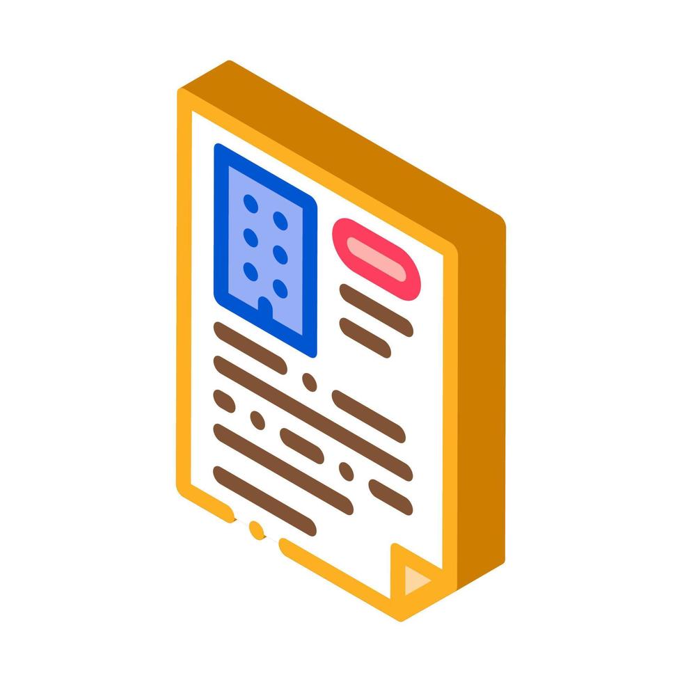 Document Page isometric icon vector illustration