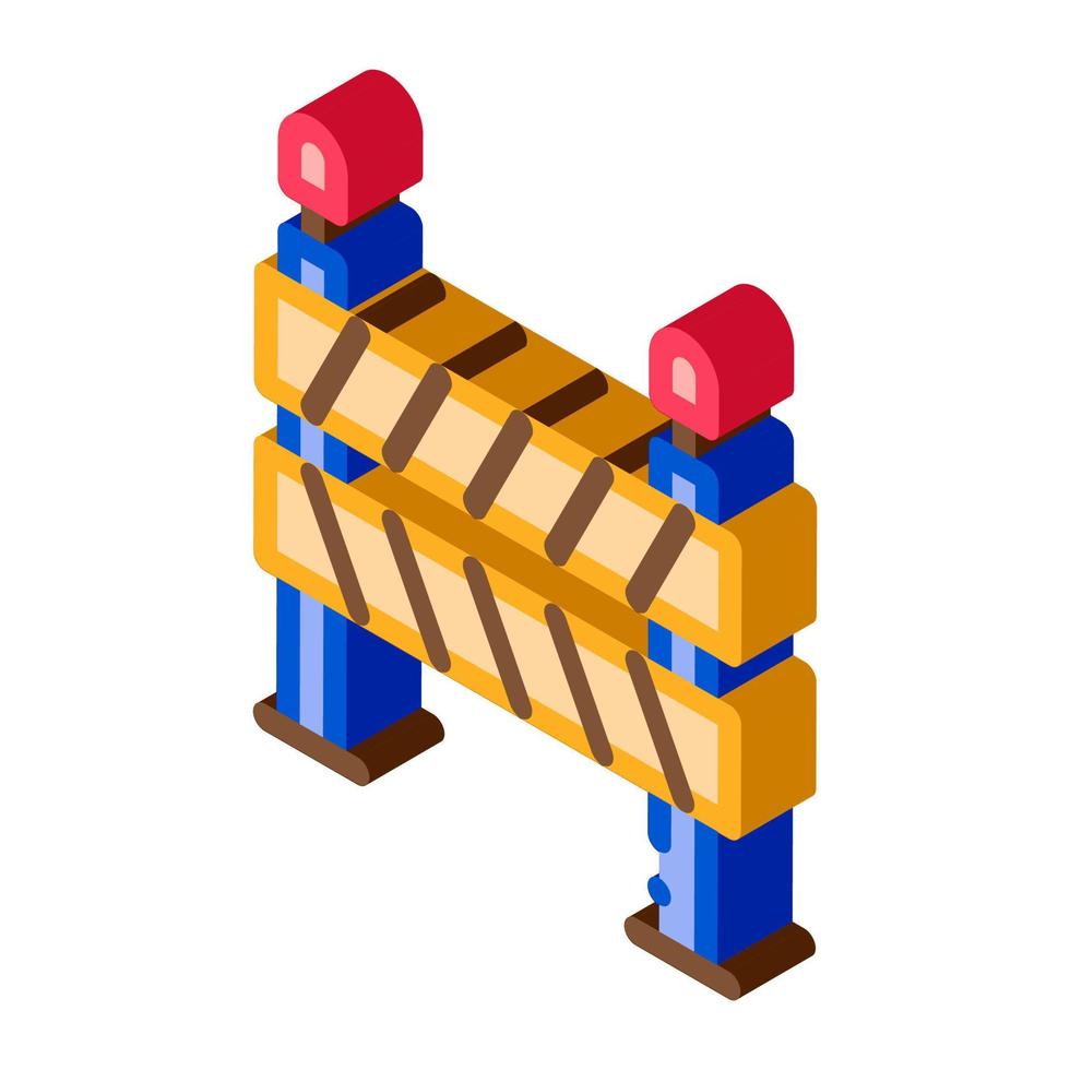 Road Barrier isometric icon vector illustration