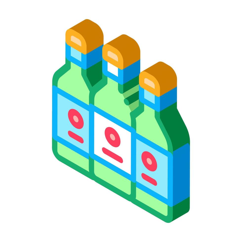 botellas de bebida icono isométrico ilustración vectorial vector