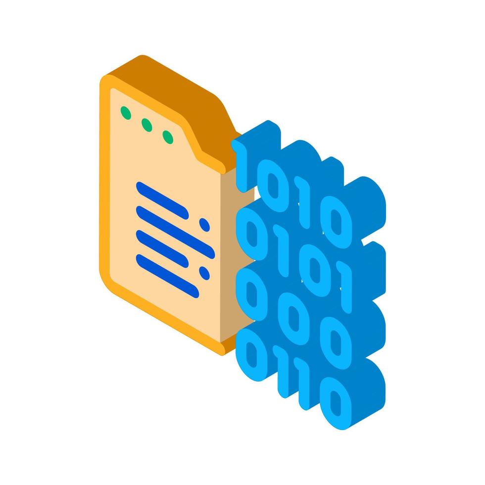 Binary Code isometric icon vector illustration