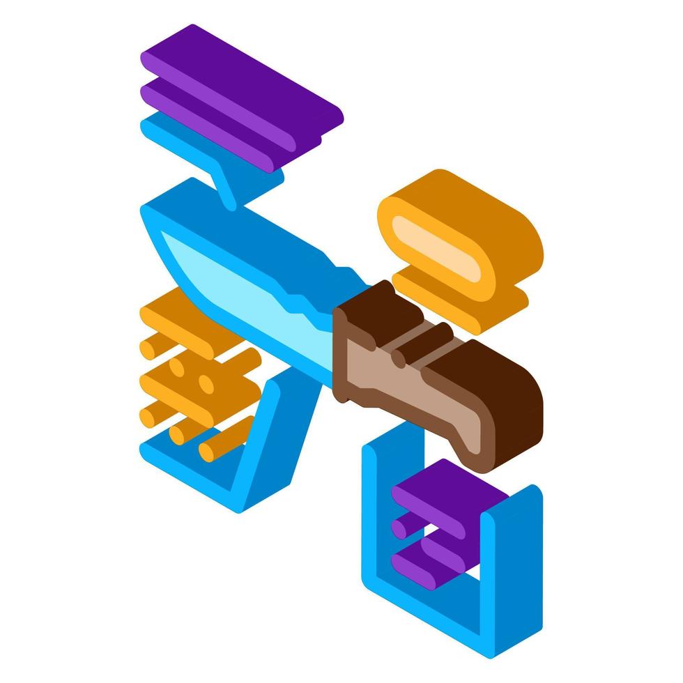 Knife Description isometric icon vector illustration