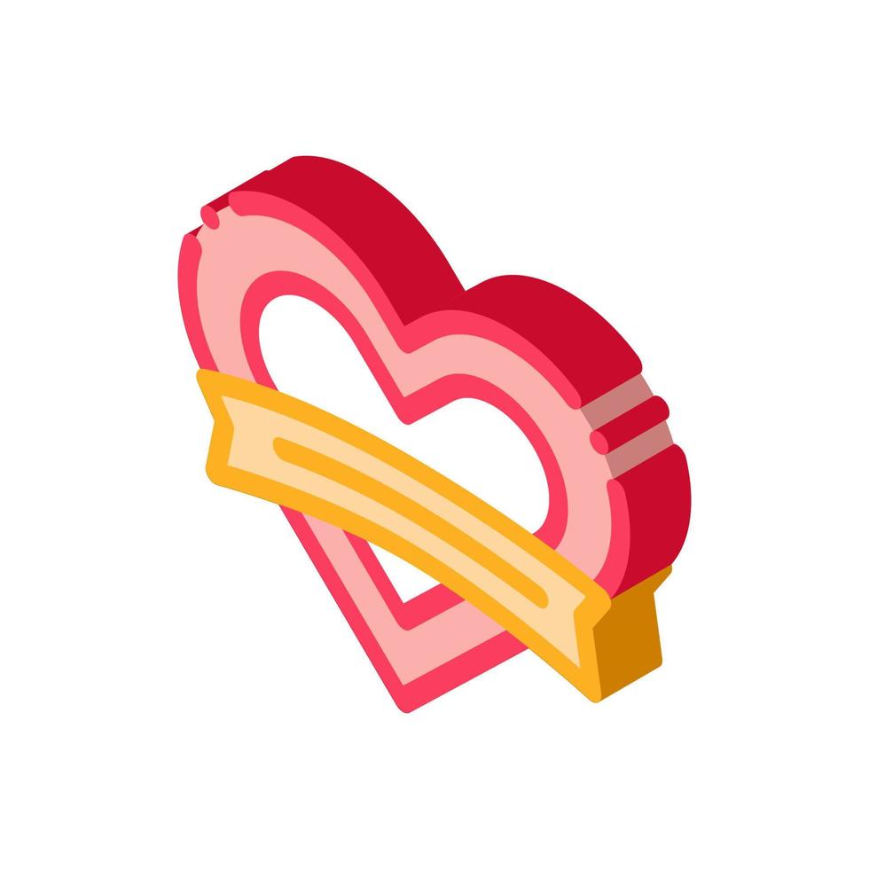 Tattoo Heart Form isometric icon vector illustration