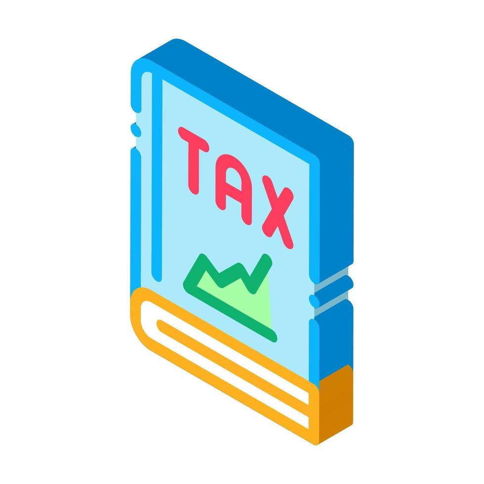 Tax Law Book Isometric Icon Vector Illustration