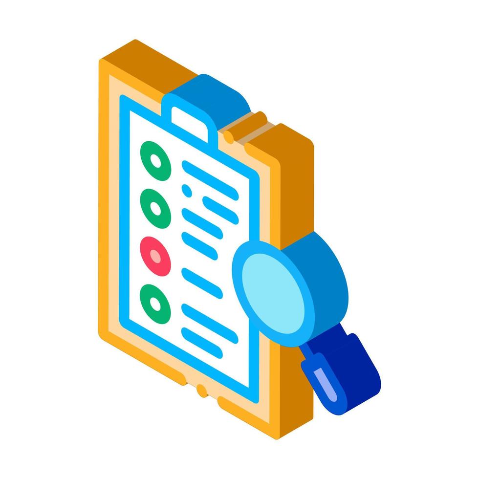 Document Research Isometric Icon Vector Illustration