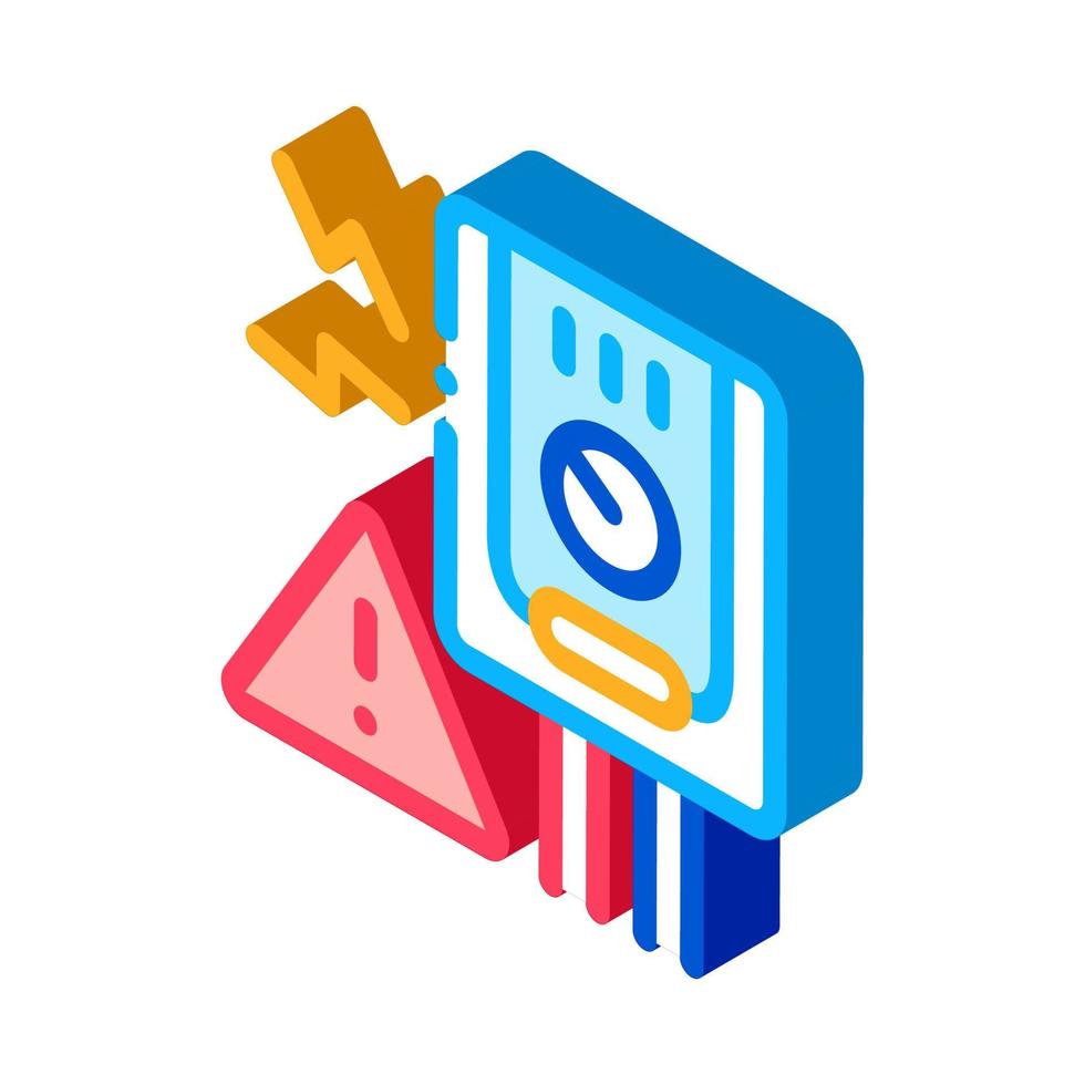 Short Circuit Isometric Icon Vector Illustration